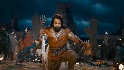 Mohanlal in Vrusshabha teaser (Photo/YouTube@Aashirvad Cinemas)