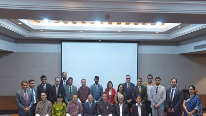 Indian medical value travel delegation with Bhutanese officials and healthcare representatives during a meeting in Thimphu. (Photo: X/@Indiainbhutan)