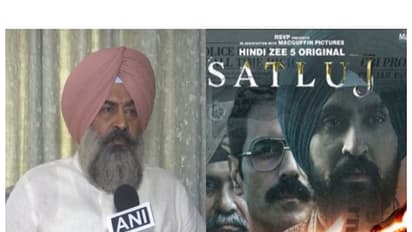 Congress MLA Pargat Singh (L) Satluj poster (R) (Photos/ANI/Instagram@ZEE5)