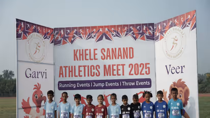 Athletes ahead of Inaugural Khele Sanand Athletics meet (Image: Khele Sanand Athletics)