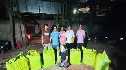 Delhi Police with seized Manja (Photo/Delhi Police)