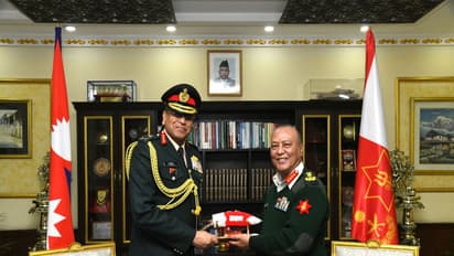 Lt Gen Anindya Sengupta of the Indian Army with Nepal COAS Ashok Raj Sigdel (Photo/ X@IndiaInNepal)