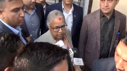 Nepal’s interim Prime Minister Sushila Karki after casting her vote in the 2026 general election in Kathmandu. (Photo/ANI)
