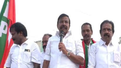 DMK candidate from the Tiruchirappalli West Assembly constituency and party Principal Secretary KN Nehru (Photo/KNNehruTeam)