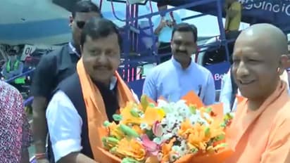 Uttar Pradesh CM Yogi Adityanath with BJP national president Nitin Nabin (Photo/ANI)