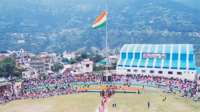 100-foot tricolour soars high in Jammu and Kashmir's Doda on occasion of Independence Day. (Photo/District Administration Doda)