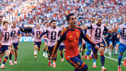 Ferran Torres celebrating (Photo: X/@SEFutbol)