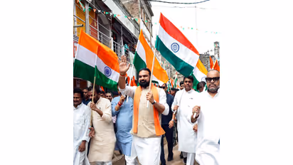 Bihar Chief Minister Samrat Choudhary during Har Ghar Tiranga Yatra (Photo/ANI)