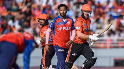 SRH and PBKS players in action (Photo: ANI)