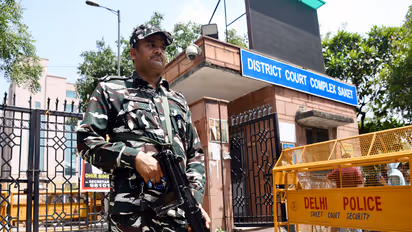 Visuals of outside Saket court in New Delhi (File photo/ANI)