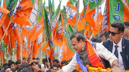Assam Chief Minister Himanta Biswa Sarma during Jan Ashirwad Yatra (Photo/ANI)