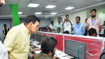 UP Energy Minister AK Sharma monitors the state power helpline (Photo/AK Sharma)