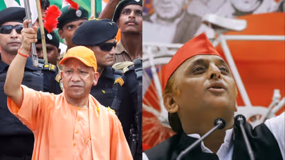 UP CM Yogi Adityanath (L) and Samajwadi Party chief Akhilesh Yadav (R) (File Photo/ANI)