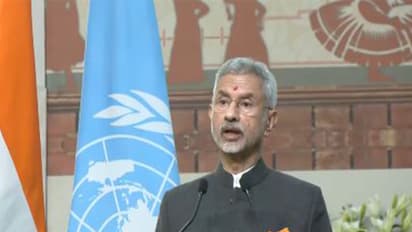 External Affairs Minister S Jaishankar delivers remarks at the opening of the 20th UNESCO Intangible Cultural Heritage session at the Red Fort in New Delhi. (Photo: X/@DrSJaishankar)