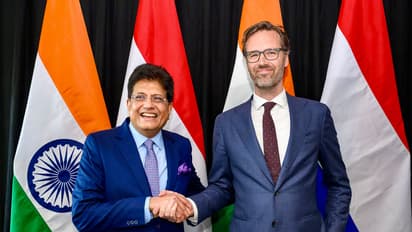 Union Commerce and Industry Minister Piyush Goyal with Netherlands' Minister for Foreign Trade and Development Cooperation, Sjoerd Sjoerdsma (Photo/X@PiyushGoyal)