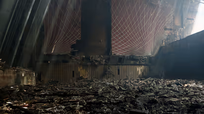 Charred remains pictured after a fire broke out in Uphaar Cinema Hall near the Green Park metro station on 13 June 1997 (File Photo/ANI)