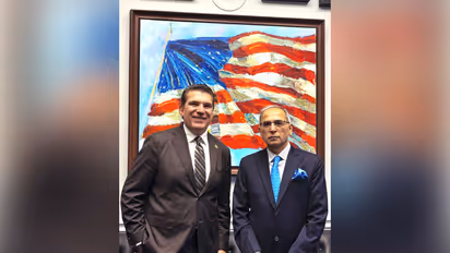 US Congressman Jay Obernolte and Ambassador Vinay Kwatra (Photo/X@AmbVMKwatra)