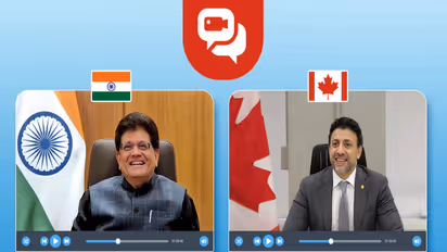 Union Minister Piyush Goyal (Left), Canada’s Minister of International Trade, Maninder Sidhu (Right) (Photo- @PiyushGoyal)