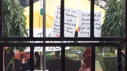 Students on hunger strike to demand restoration of Jamia Millia Islamia Students' Union (JMISU) (File Photo/ANI)