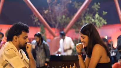 Shreyanka Patil (left) playing chess. (Photo: GCL)