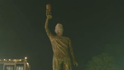 Lionel Messi’s 70-foot statue unveiled in Kolkata (Photo: ANI)