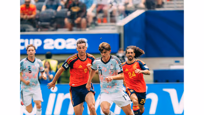Spain and Belgium players in action (Photo: X/@BelRedDevils)