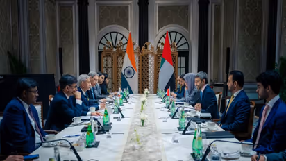 External Affairs Minister S Jaishankar holds bilateral talks with his UAE counterpart Sheikh Abdullah Bin Zayed Al Nahyan (Photo/X/@DrSJaishankar)