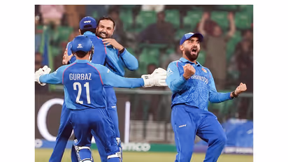 Afghanstan cricket team players celebrating (Photo: ANI)