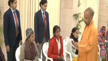 UP CM Yogi Adityanath at Lucknow 'Janta Darshan' (Photo/ANI)