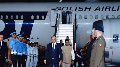 Polish Prime Minister Donald Tusk arrives in New Delhi (Photo/ANI)