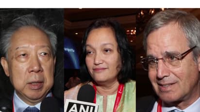 Liqing Zhang, Professor of International Economics, Hans Peter Lankes, Suraya Ismail, Director of Research at Malaysia's Khazanah Research Institute (Photo/ANI)