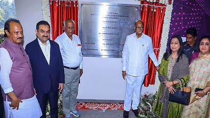 Maharashtra Deputy CM Ajit Pawar with Adani Group Chairman Gautam Adani and NCP (SCP) chief Sharad Pawar (Photo/ANI)
