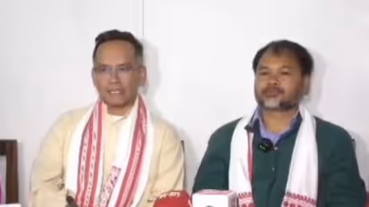 Assam Congress President Gaurav Gogoi and Raijor Dal's Akhil Gogoi (Photo/ANI)