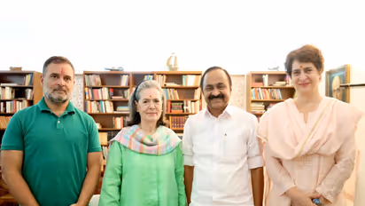 Keralam CM VD Satheesan meets Sonia Gandhi, Rahul Gandhi and Priyanka Gandhi (Photo/AICC)