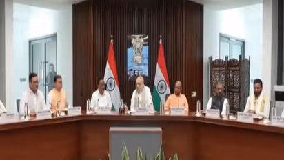 Home Minister Amit Shah with Chief Ministers at Kishau project MoU signing (Photo/ANI)
