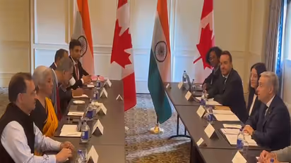 Union Finance Minister Nirmala Sitharaman and her Canadian counterpart François-Philippe Champagne during bilateral talks (Photo/ANI)