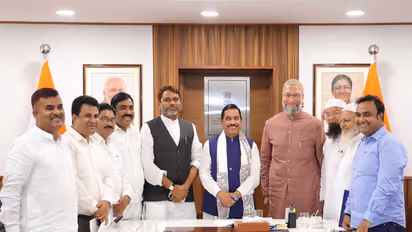 AIMIM delegation meets Education Minister (Photo/ANI)