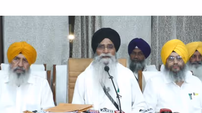 SGPC President Advocate Harjinder Singh Dhami addresses a press conference (Photo/ANI)
