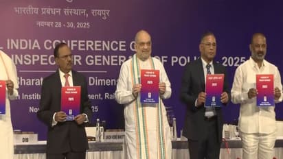 Union Home Minister Amit Shah attends all-India conference of DGPs, IGs in Raipur (Photo/ANI)