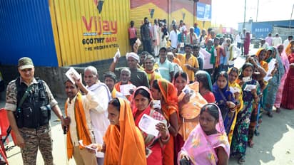 Voters wait in queues to cast their votes for the first phase of the Bihar Assembly election (File Photo/ANI)