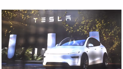 Tesla Model Y showcased in Hyderabad (Photo/ANI)