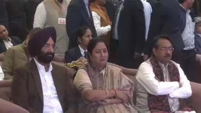 Delhi CM Rekha Gupta and other leaders listen to ‘Mann Ki Baat’ (Photo/ANI)
