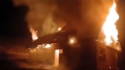 Fire breaks out in a house in J-K’s Kulgam (Photo/ANI)
