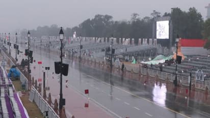 Visuals from Kartavya Path, where full-dress rehearsal for Republic Day is scheduled to take place today (Photo/ANI)