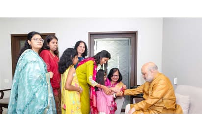 Union Home Minister Amit Shah celebrating Rakhi (Photo/X/@AmitShah)