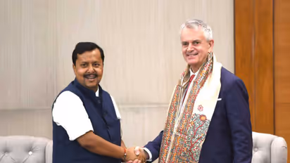 BJP National President Nitin Nabin meets Canadian High Commissioner to India Christopher Cooter in New Delhi (Photo/@NitinNabin)