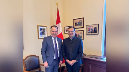 High Commissioner Dinesh K Patnaik meets Canadian Transport Minister Steve Mackinnon (Photo/X/@HCI_Ottawa)