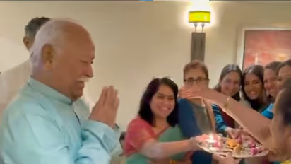 RSS chief Mohan Bhagwat in New York (Photo/ANI)