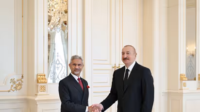 EAM S jaishankar meets Azerbaijan President Ilham Aliyev in Baku (Photo/X/@DrSJaishankar)