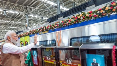 PM Narendra Modi flags off Meerut Metro and Namo Bharat Train at Shatabdi Nagar Namo Bharat Station (Photo/ANI)
